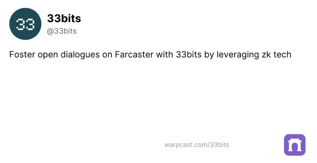 33bits - Post Privately on Farcaster